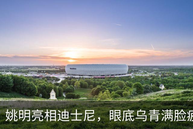 姚明亮相迪士尼，眼底乌青满脸疲惫，一身伤病走路一瘸一拐太沧桑